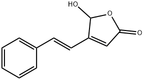 5-ヒドロキシ-4-[(E)-2-フェニルエテニル]-2(5H)-フラノン 化学構造式