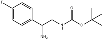[2-氨基-2-(4-氟-苯基)-乙基]-氨基甲酸叔丁酯 结构式