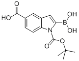 2-硼-1H-吲哚-1,5-二羧酸-1-(1,1-二甲基乙酯) 结构式