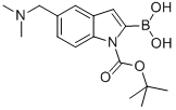 2-硼-5-[(二甲基氨基)甲基]-1H-吲哚-1-羧酸-1-(1,1-二甲基乙基)酯 结构式