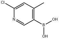 2-氯-4-甲基吡啶-5-硼酸, 913836-08-5, 结构式