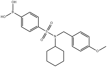 4-(N-环己基-N-(4-甲氧基苄基)磺酰胺)苯基硼酸 结构式