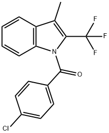 3-甲基-2-三氟甲基-1-(4-氯苯甲酰)吲哚 结构式
