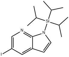 5-IODO-1-TRIISOPROPYLSILANYL-1H-PYRROLO[2,3-B]PYRIDINE 结构式