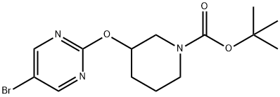 3-(5-BROMOPYRIMIDIN-2-YLOXY)PIPERIDINE-1-CARBOXYLIC ACID TERT-BUTYL ESTER 结构式