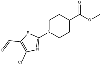 4-氯-2-(4-甲氧甲酰基-1-哌啶)-5-噻唑甲醛 结构式