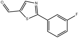 2-(3-FLUOROPHENYL)THIAZOLE-5-CARBALDEHYDE 结构式