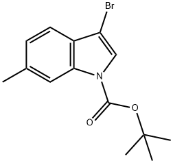 3-溴-6-甲基-1H-吲哚-1-羧酸叔丁基酯 结构式