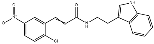 (E)-3-(2-chloro-5-nitrophenyl)-N-[2-(1H-indol-3-yl)ethyl]-2-propenamide 结构式