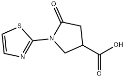 5-氧代-1-(2-噻唑基)-3-吡咯烷甲酸 结构式