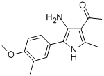 1-[4-アミノ-5-(4-メトキシ-3-メチルフェニル)-2-メチル-1H-ピロール-3-イル]エタノン 化学構造式