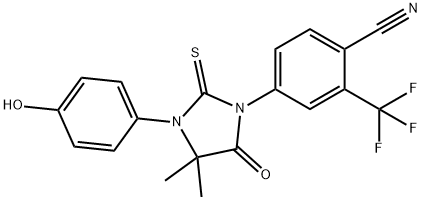 4-[3-(4-羟基苯基)-4,4-二甲基-5-氧代-2-硫代咪唑烷-1-基]-2-三氟甲基苯甲腈 结构式