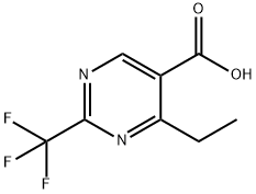 4-Ethyl-2-trifluoromethyl-pyrimidine-5-carboxylic acid 结构式