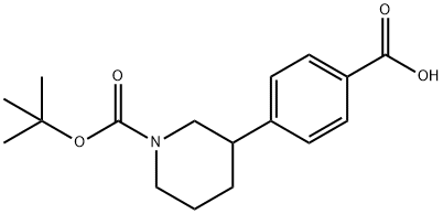 3-(4-Carboxy-phenyl)-piperidine-1-carboxylic acid tert-butyl ester 结构式