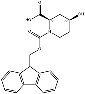 (2R,4S)-FMOC-4-HYDROXYPIPERIDINE-2-CARBOXYLIC ACID Structure