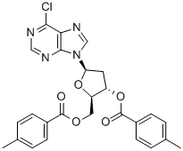 6-CHLORO-9-(3,5-O-DI(P-TOLUOYL)-BETA-D-2-DEOXYRIBOFURANOSYL) PURINE Struktur