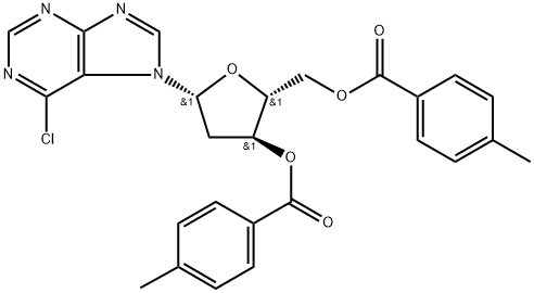 3,5-O-Ditoluoyl 6-Chloropurine-7-β-D-deoxyriboside, 91713-51-8, 结构式