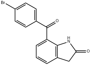7-(4-Bromobenzoyl)-1,3- dihydro-2H-indol-2-one Struktur