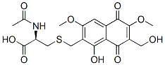 N-Acetyl-S-[[5,8-dihydro-1-hydroxy-7-(hydroxymethyl)-3,6-dimethoxy-5,8-dioxonaphthalen-2-yl]methyl]-L-cysteine Struktur