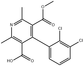2,6-ジメチル-4-(2,3-ジクロロフェニル)-3,5-ピリジンジカルボン酸3-メチル 化学構造式
