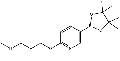 Dimethyl-{3-[5-(4,4,5,5-tetramethyl-[1,3,2]dioxaborolan-2-yl)-pyridin-2-yloxy]-propyl}-amine Struktur