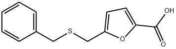 5-Benzylsulfanylmethyl-furan-2-carboxylic acid Struktur