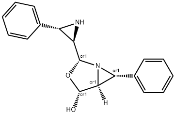6-Phenyl-2-(3-phenyl-2-aziridinyl)-3-oxa-1-azabicyclo[3.1.0]hexan-4-ol Structure