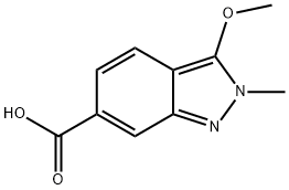 3-METHOXY-2-METHYL-2H-INDAZOLE-6-CARBOXYLIC ACID 结构式