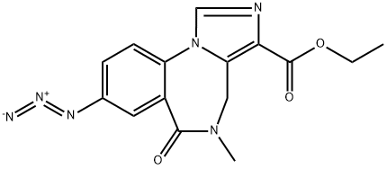 8-アジド-5,6-ジヒドロ-5-メチル-6-オキソ-4H-イミダゾ[1,5-a][1,4]ベンゾジアゼピン-3-カルボン酸エチル 化学構造式