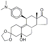 (5α,11β)-11-[4-(Dimethylamino)phenyl]-5-hydroxy-estr-9-ene-3,17-dione Cyclic 3-(1,2-Ethanediyl Acetal) Structure