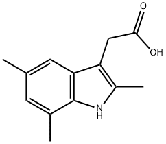 (2,5,7-トリメチル-1H-インドール-3-イル)酢酸 化学構造式