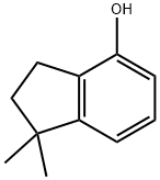 2,3-ジヒドロ-1,1-ジメチル-1H-インデン-4-オール 化学構造式