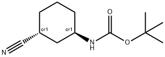 反式-1-(BOC-氨基)-3-氰基环己烷 结构式