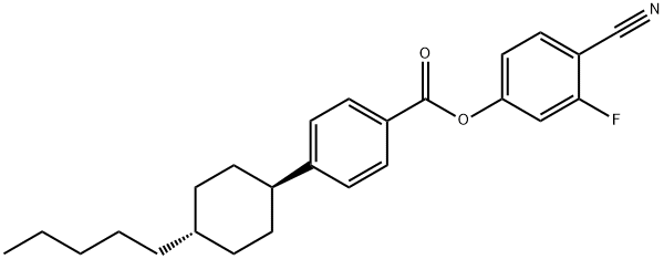 反-4-(4-正戊基环己基)苯甲基-3-氟-4-氰基苯酯 结构式