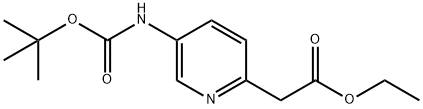 ethyl 2-(5-((tert-butoxycarbonyl)amino)pyridin-2-yl)acetate 结构式