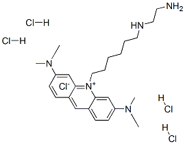 Acridinium, 10-(6-((2-aminoethyl)amino)hexyl)-3,6-bis(dimethylamino)-,  chloride, tetrahydrochloride Structure