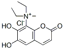 (6,7-dihydroxy-2-oxo-chromen-8-yl)methyl-diethyl-azanium chloride Struktur