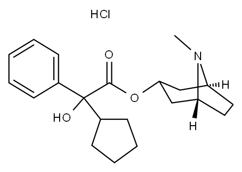 tropine phenylcyclopentylglycolate Struktur