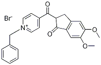 1-苄基-4-(5,6-二甲氧基-1-氧代-2,3-二氢-1H-茚-2-羰基)吡啶-1-溴 结构式