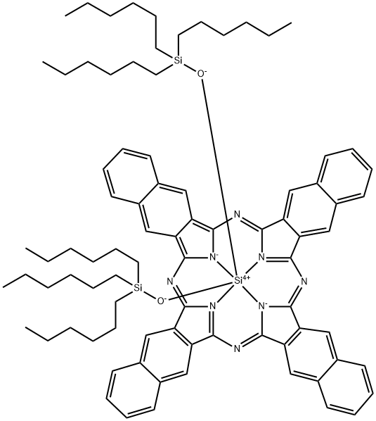 BIS(TRIHEXYLSILOXY)SILICON 2,3-NAPH- THALOCYANINE Struktur
