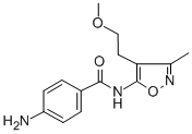 5-(p-Aminobenzamido)-4-(2-methoxyethyl)-3-methylisoxazole Struktur