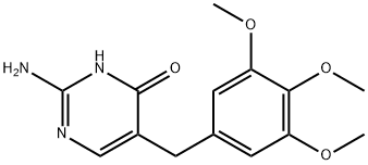 2-amino-5-[(3,4,5-trimethoxyphenyl)methyl]-1H-pyrimidin-4-one Struktur