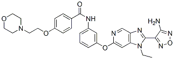 BENZAMIDE, N-[3-[[2-(4-AMINO-1,2,5-OXADIAZOL-3-YL)-1-ETHYL-1H-IMIDAZO[4,5-C]PYRIDIN-6-YL]OXY]PHENYL]-4-[2-(4-MORPHOLINYL)ETHOXY]- 结构式