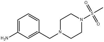 Benzenamine, 3-[[4-(methylsulfonyl)-1-piperazinyl]methyl]- Structure