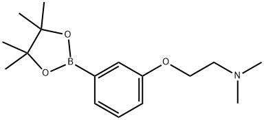 二甲基-(2-[3-(4,4,5,5-四甲基-[1,3,2]二氧杂硼杂环戊烷-2-基)苯氧基]-乙基)胺 结构式