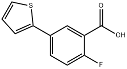 2-フルオロ-5-(チオフェン-2-イル)安息香酸 化学構造式