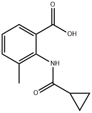 2-(环丙甲酰氨基)-3-甲基苯甲酸 结构式