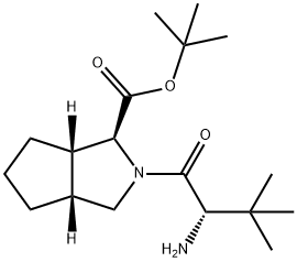 (1S,3AR,6AS)-2-[(2S)-2-氨基-3,3-二甲基-1-氧代丁基]八氢环戊烷并[C]吡咯-1-羧酸叔丁酯 结构式