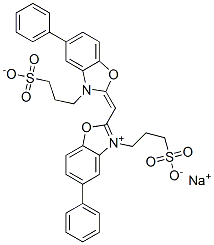5-Phenyl-2-[[5-phenyl-3-(3-sulfopropyl)-2(3H)-benzoxazolylidene]methyl]-3-(3-sulfopropyl)-benzoxazolium,inner salt,sodium salt Structure