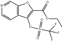 3-(((三氟甲基)磺酰基)氧基)呋喃[2,3-C]吡啶-2-羧酸乙酯 结构式